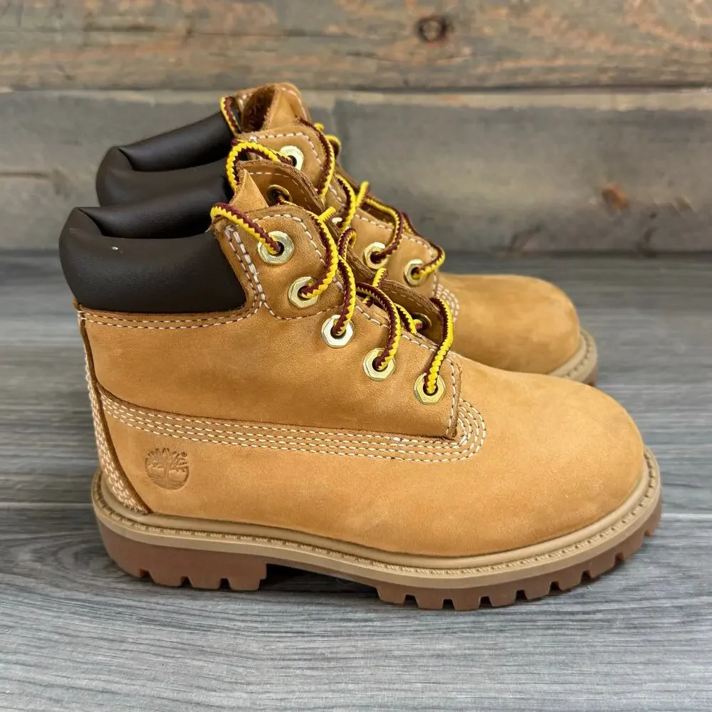 Timberland Leather Work Boots 8 Toddler Side Zip A7339 Mini Me Farm Outdoor